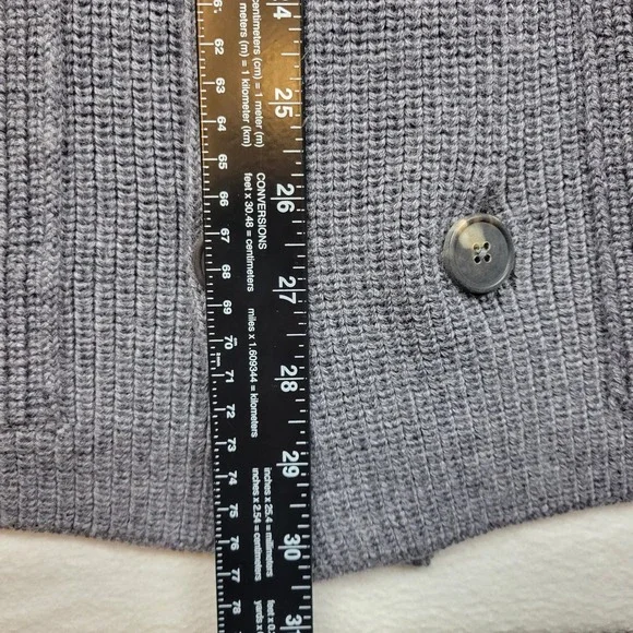 Robert Talbott Mens Grey Merino Wool Double Breasted Cardigan Sweater Italy Med